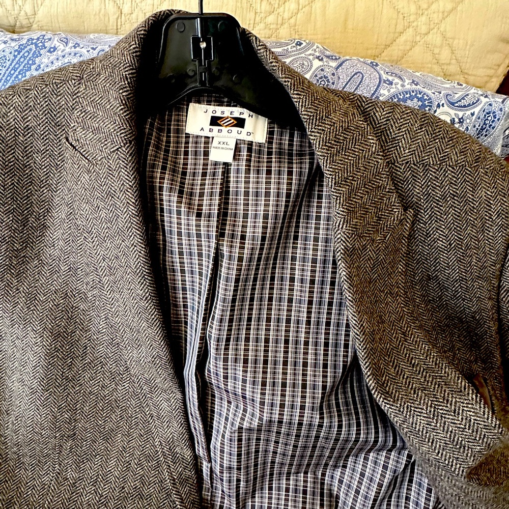 Grayish black herringbone Jo’s A Bank sport jacket
